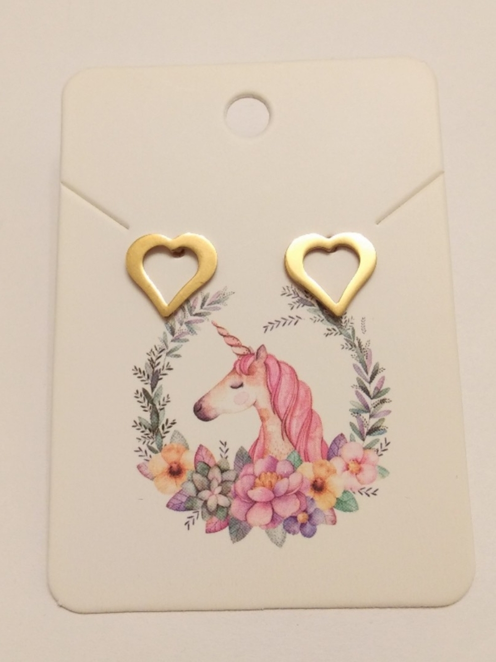 🌟3/$15 Gold Heart Outline Stud Earrings